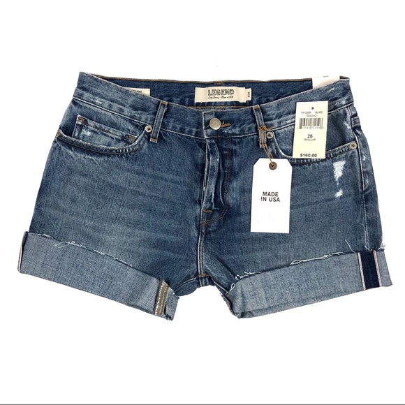 NWT Lucky Brand Selvedge Redline Cone Denim Vintage Straight Shorts Size 2/26 - Picture 1 of 7